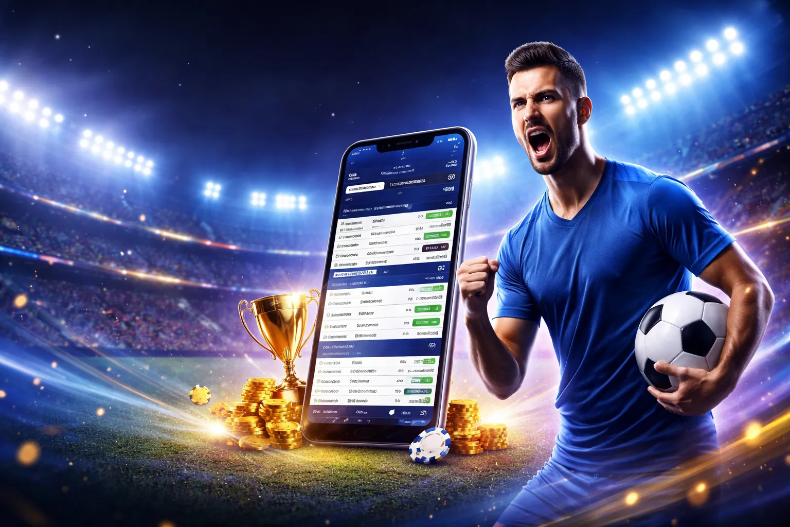 Sân vận động bóng đá với logo VB9
